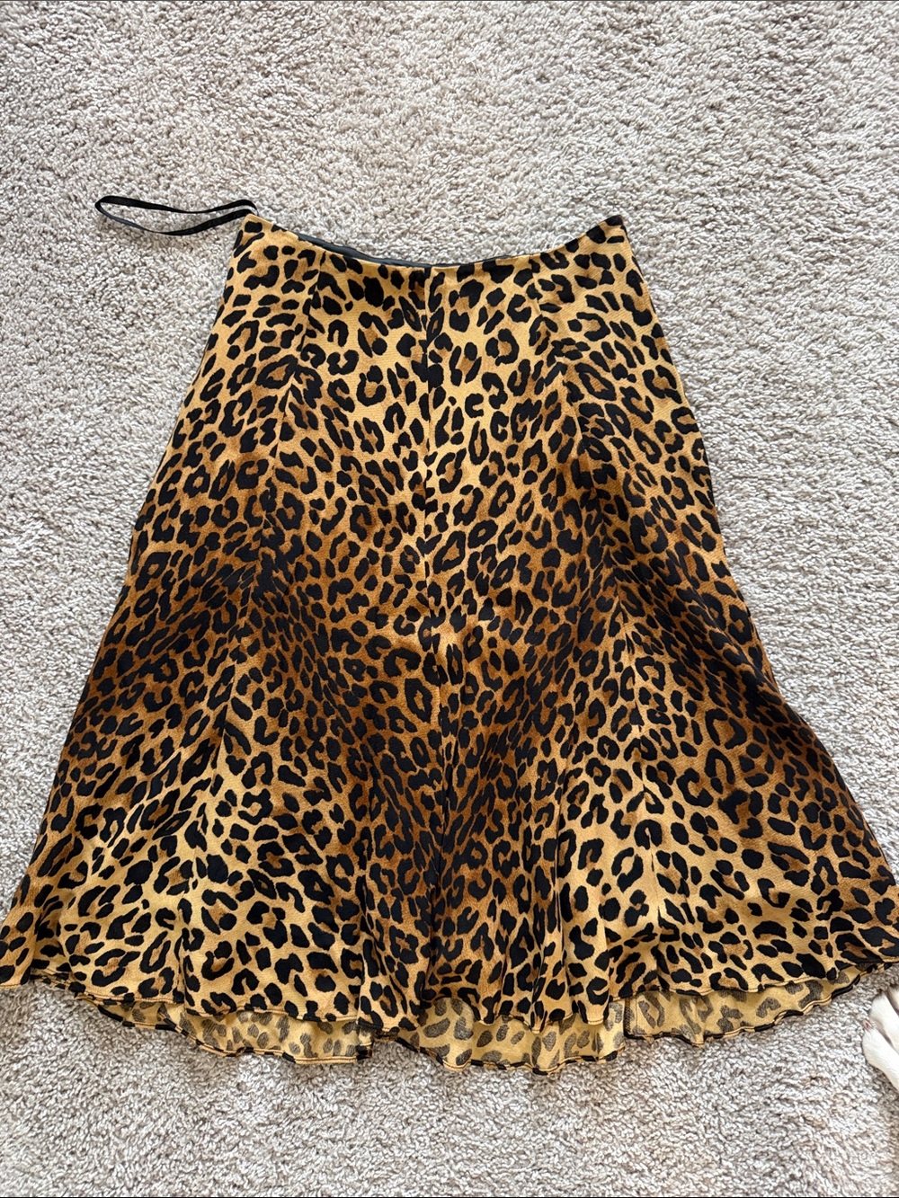 Leopard Print A-Line Skirt in Golden Yellow- VINTAGE